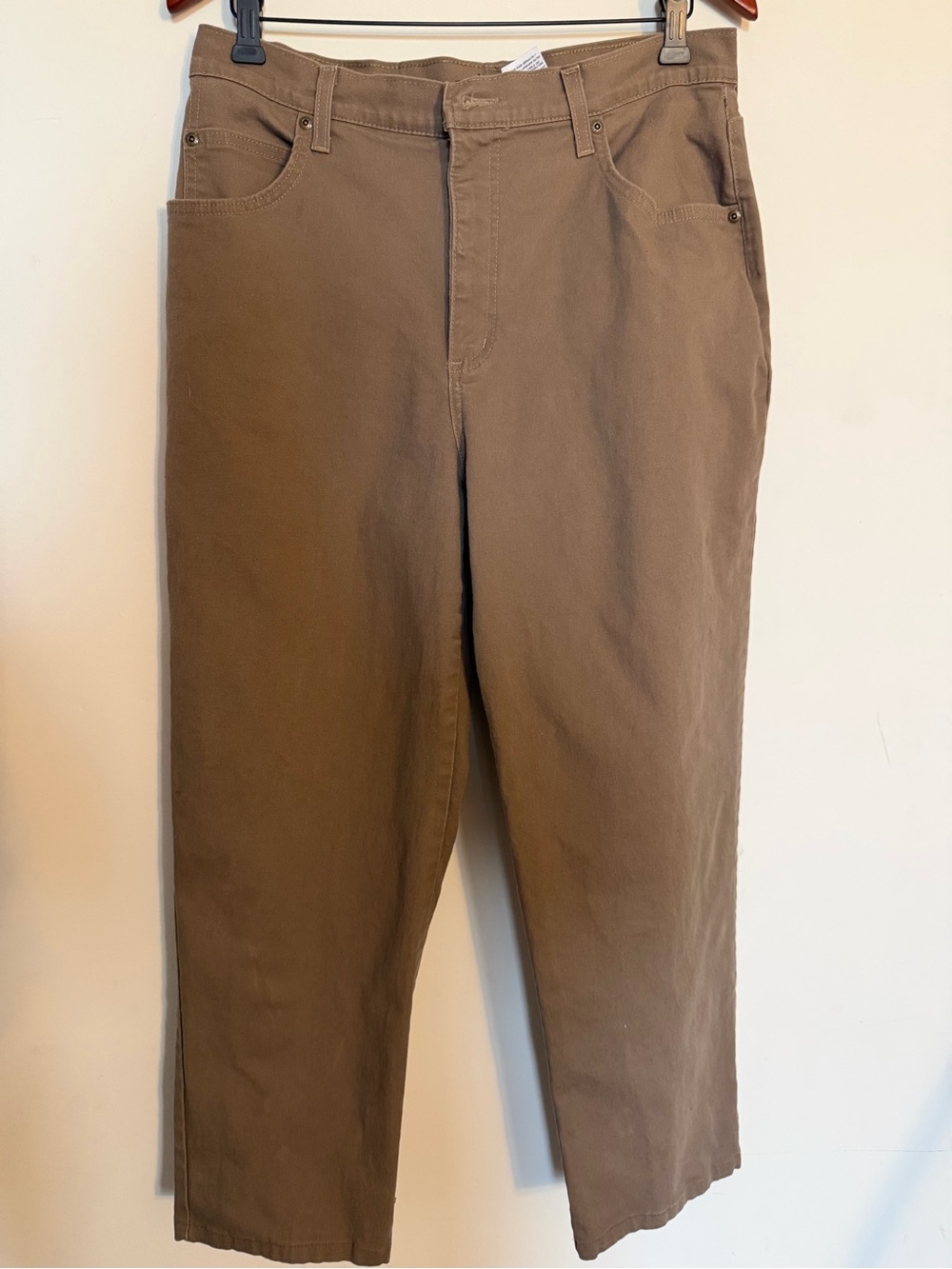 Denver Hayes Men's Tan Straight-Leg Chinos